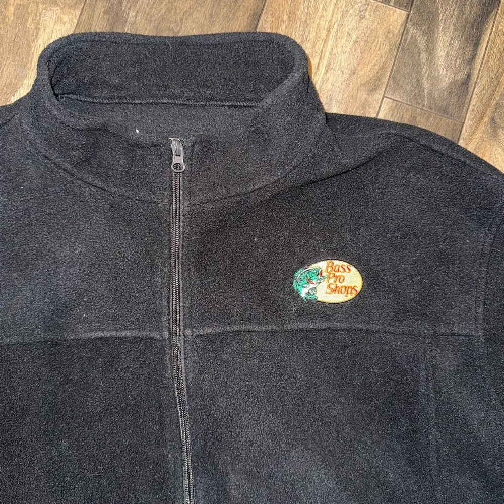 Bass Pro Shops‎ Mens Black Fleece Full-Zip Collard Jacket Size XL